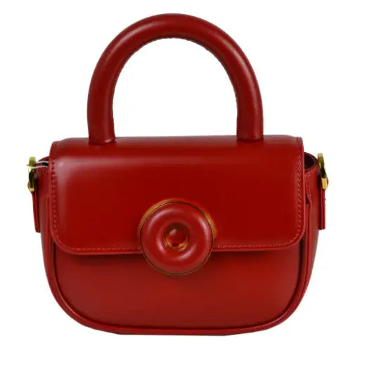 NEW! IT618 ITALIAN MINIMAL CHIC RED LEATHER CROSSBODY BAG
