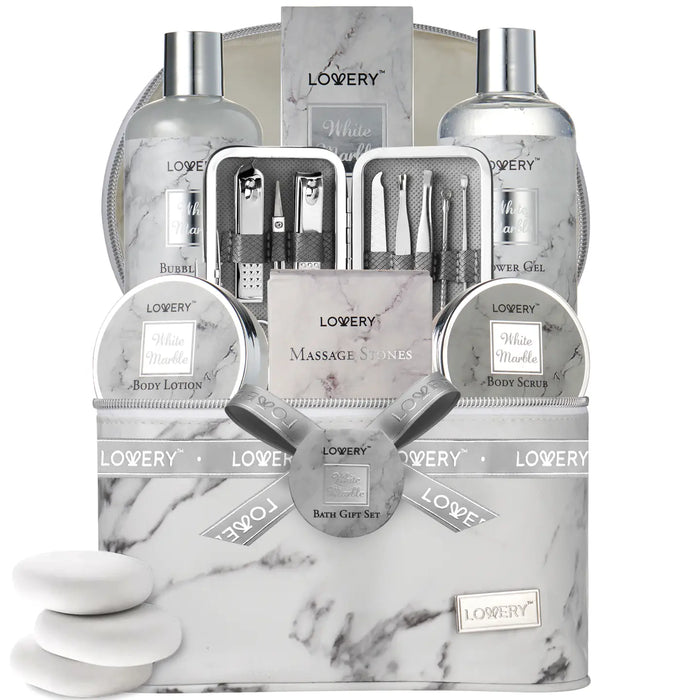 19PC MASSAGE BODY CARE KIT, RELAXATION MARBLE SPA BEAUTY BAG