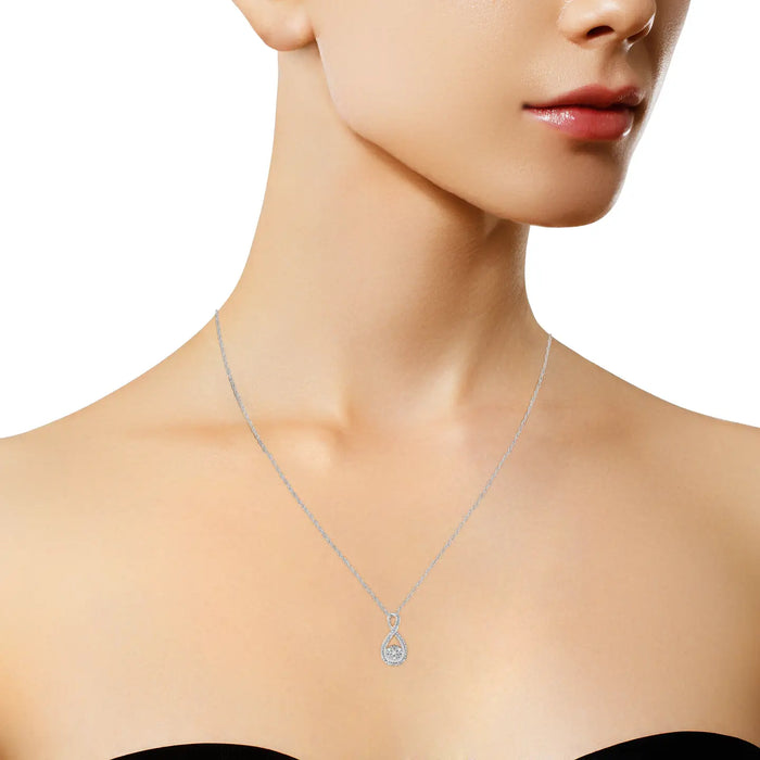 STERLING SILVER DIAMOND ACCENT INFINITY 18" PENDANT NECKLACE