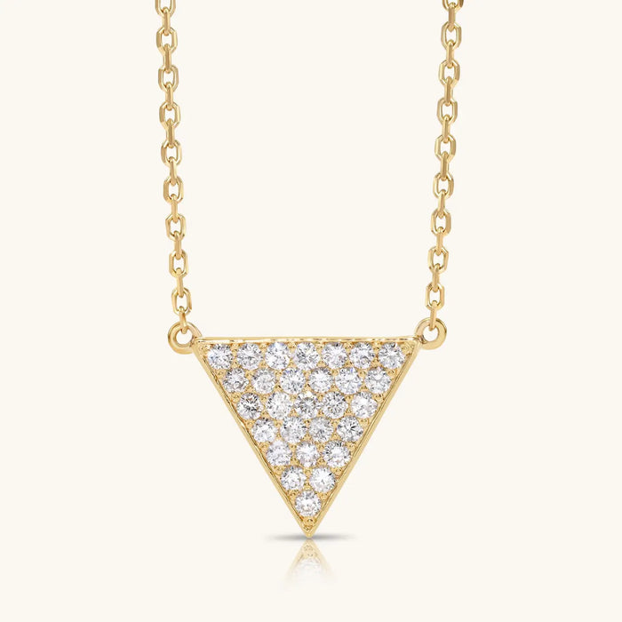 14K YELLOW GOLD DAINTY TRIANGLE DIAMOND NECKLACE