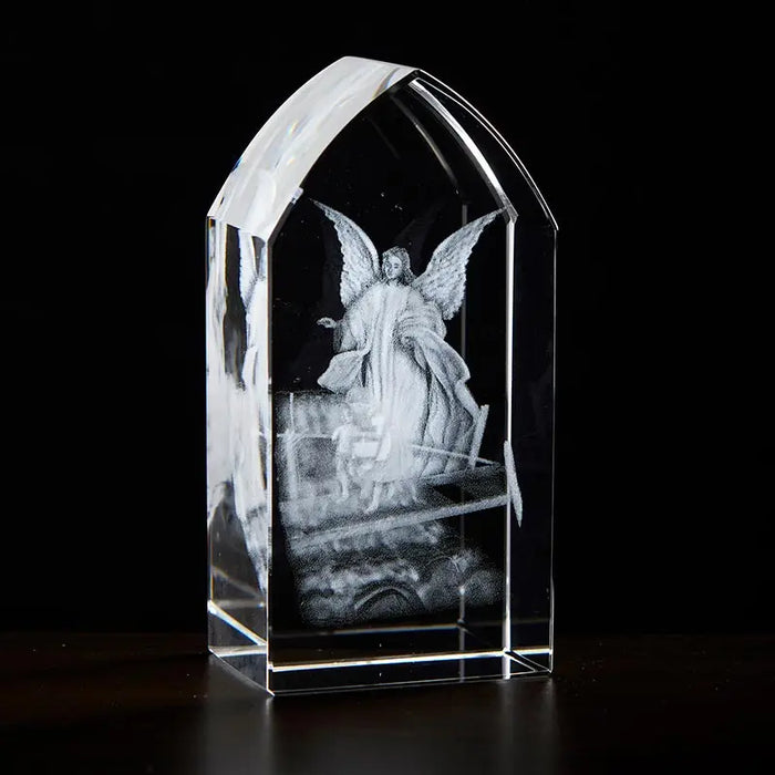 GUARDIAN ANGEL ETCHED GLASS