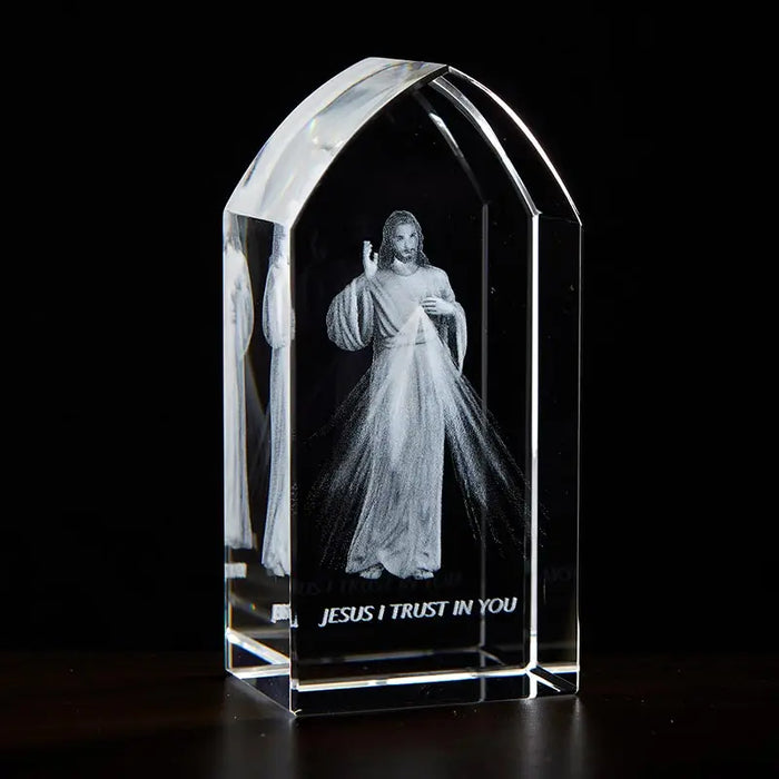 DIVINE MERCY ETCHED GLASS