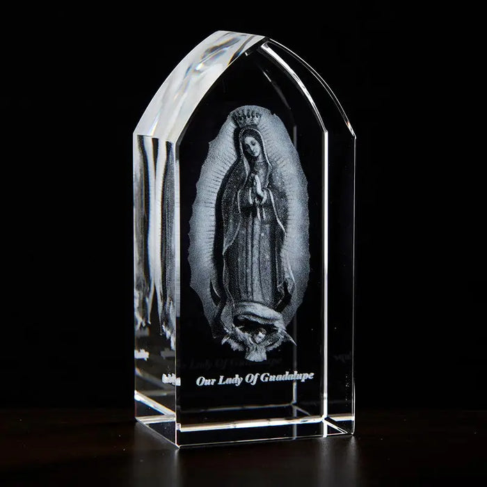 OL OF GUADALUPE ETCHED GLASS