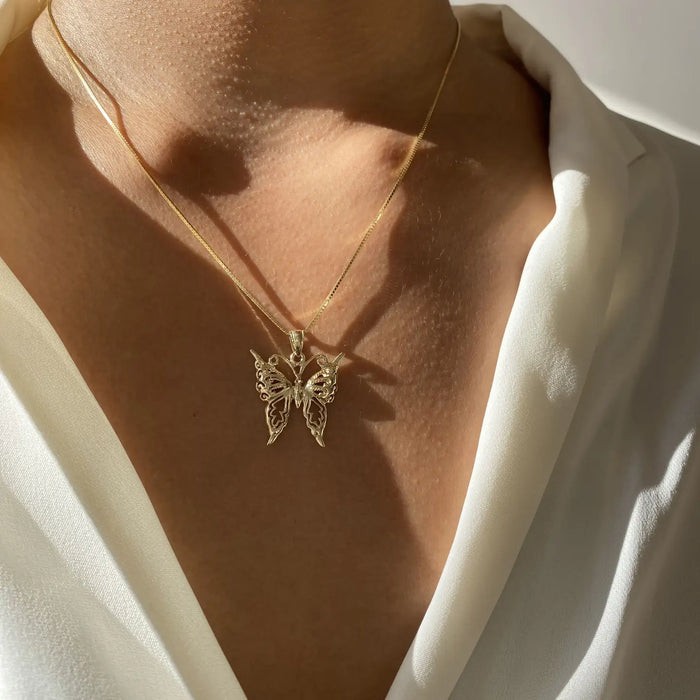 GOLD BUTTERFLY NECKLACE - NO CHAIN