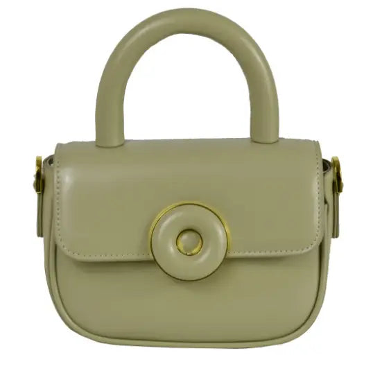 NEW! IT618 ITALIAN MINIMAL CHIC SAGE LEATHER CROSSBODY BAG