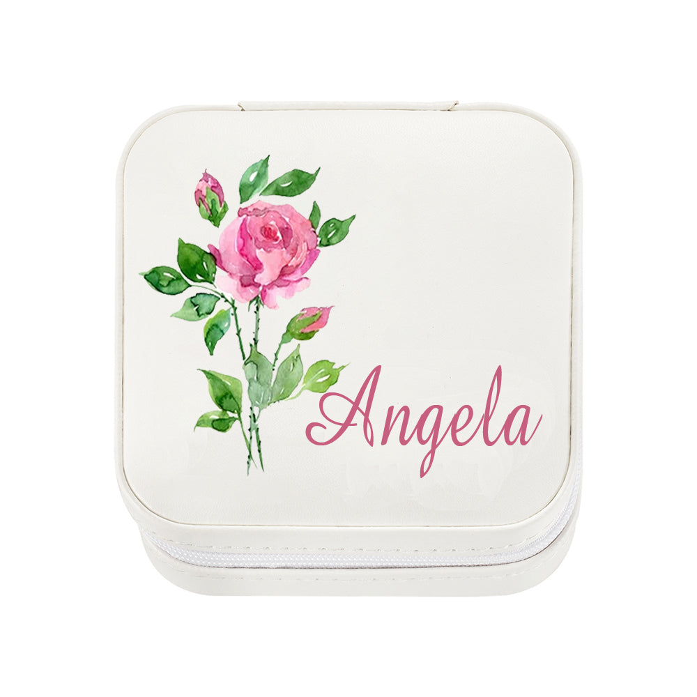JEWELRY TRAVEL CASE WITH BIRTH FLOWER