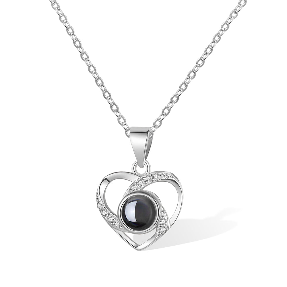 PHOTO ONLY WITHOUT TEXT/PHOTO NECKLACE WITH LOVE HEART PROJECTION NECKLACE