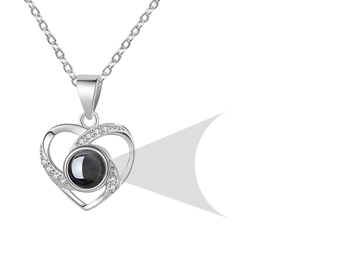 PHOTO ONLY WITHOUT TEXT/PHOTO NECKLACE WITH LOVE HEART PROJECTION NECKLACE