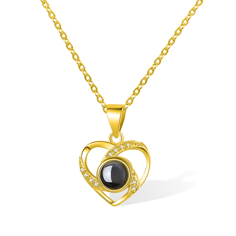 PHOTO ONLY WITHOUT TEXT/PHOTO NECKLACE WITH LOVE HEART PROJECTION NECKLACE