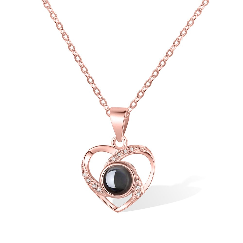 PHOTO ONLY WITHOUT TEXT/PHOTO NECKLACE WITH LOVE HEART PROJECTION NECKLACE