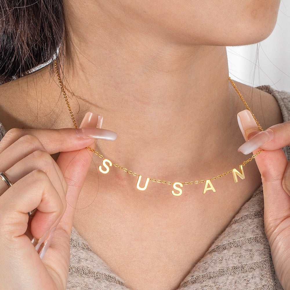 PERSONALIZED 1-8 INITIAL NAME NECKLACE