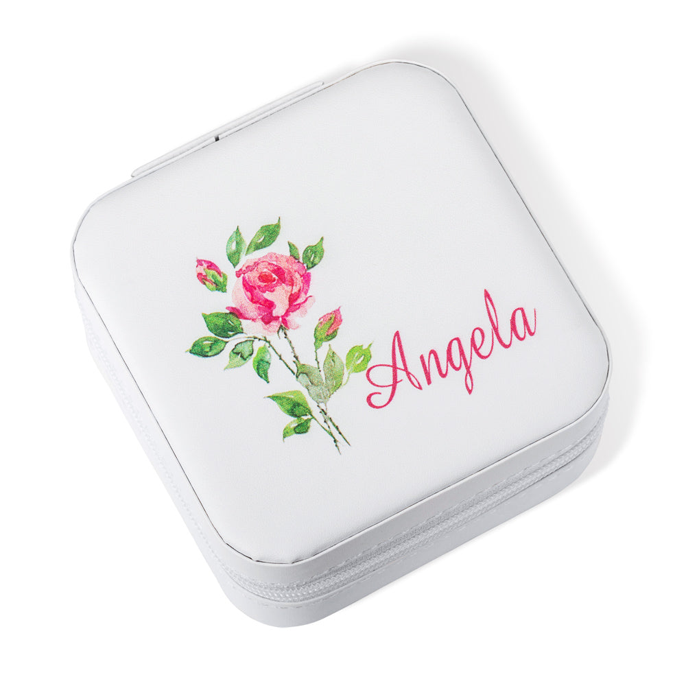 JEWELRY TRAVEL CASE WITH BIRTH FLOWER