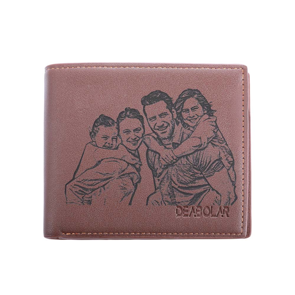 PERSONALIZED PHOTO LEATHER CARD HOLDER WALLET FOR MEN