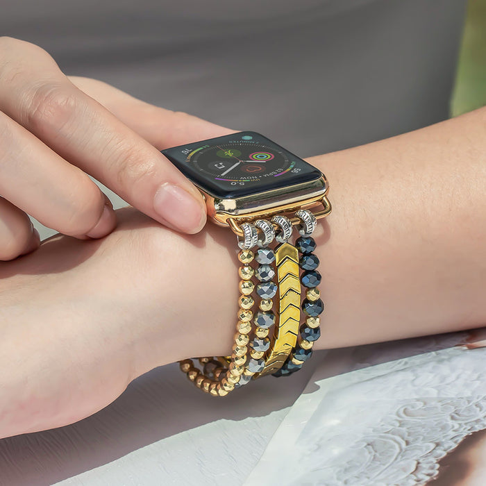 PERSONALIZED BEADED WATCH BAND COMPATIBLE WITH APPLE WATCH