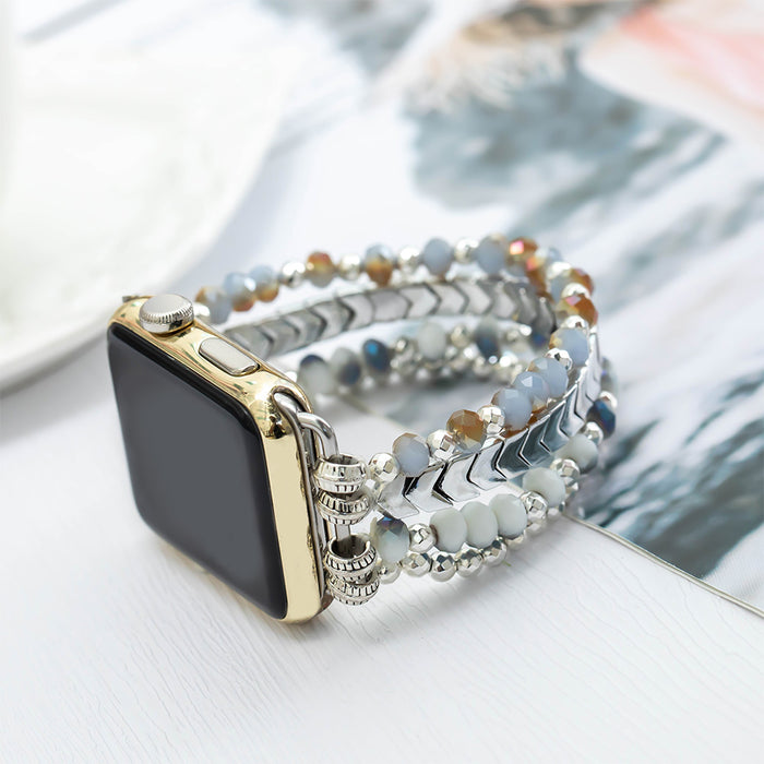 PERSONALIZED BEADED WATCH BAND COMPATIBLE WITH APPLE WATCH