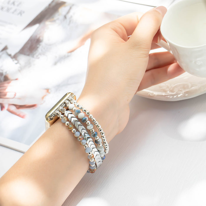 PERSONALIZED BEADED WATCH BAND COMPATIBLE WITH APPLE WATCH
