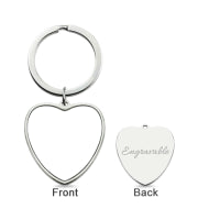 ENGRAVED HEART COLOR COUPLE PHOTO KEYCHAIN