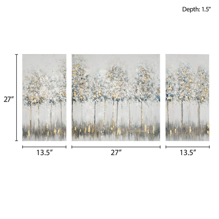 Gold Foil Abstract Landscape 3-Piece Wall Art