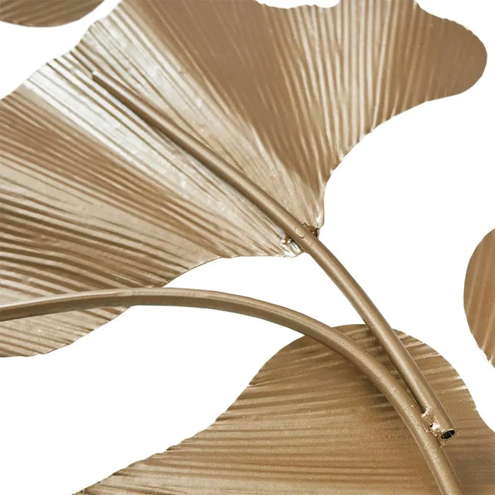 GOLD GINKGO LEAVES METAL WALL DECOR ART